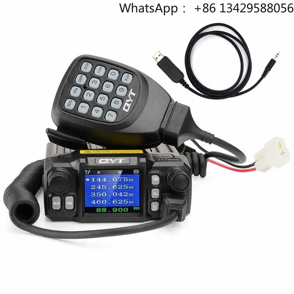 QYT KT-7900D 7900 25W Mini Quad Band Car Base Transceiver UHF VHF 144/220/350/440 MHz Quad Standby PTT ID FM Amateur Ham Mobile