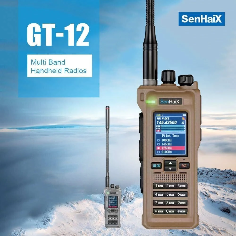 SALE SenHaix GT-12 High Power 10 Watts UHF VHF Full Band Walkie Talkie Type c Charger U/V/AM/FM/GT12