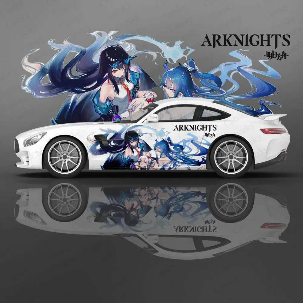 Dusk (Arknights) Anime Girl Car Decal Flower Vinyl Car Stickers SUV Side Graphics Decals, Universal Size, Vehicle Body-Decals