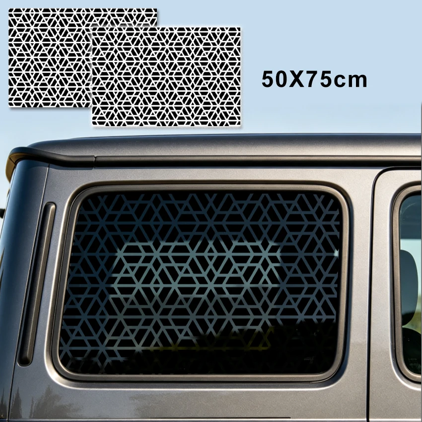 Car Side Window Honeycomb Matte Black Sticker For Triangular Window Decoration Vinyl Sticker Universal All Vehicle Accessories