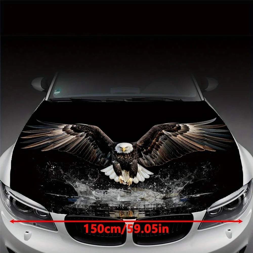 The Bald Eagle With Sharp Eyes Car Hood Wrap - PVC Decal Sticker For Trucks, Bonnets & Cars, Universal Fit, Stylish Graphic Desi