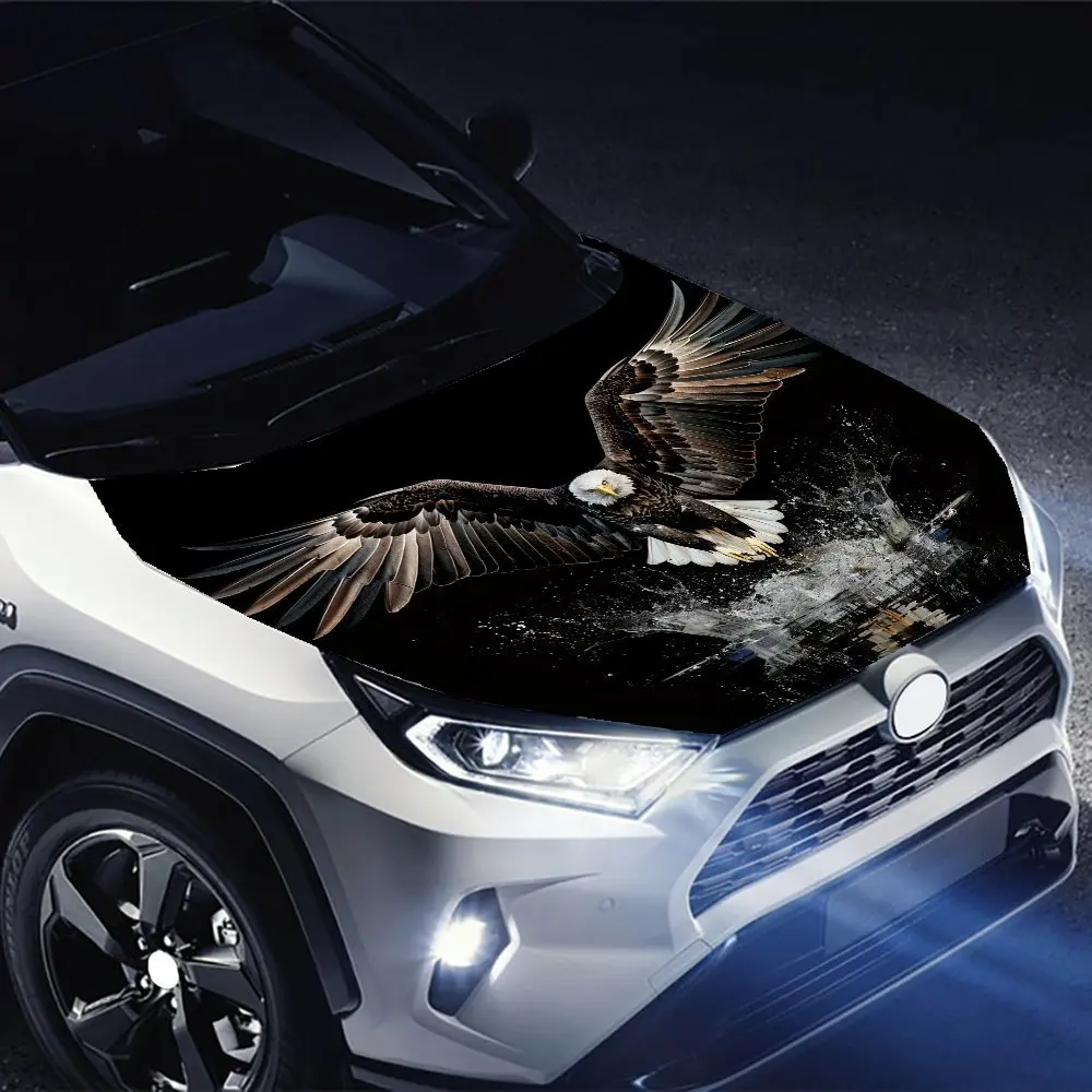 The Bald Eagle With Sharp Eyes Car Hood Wrap - PVC Decal Sticker For Trucks, Bonnets & Cars, Universal Fit, Stylish Graphic Desi