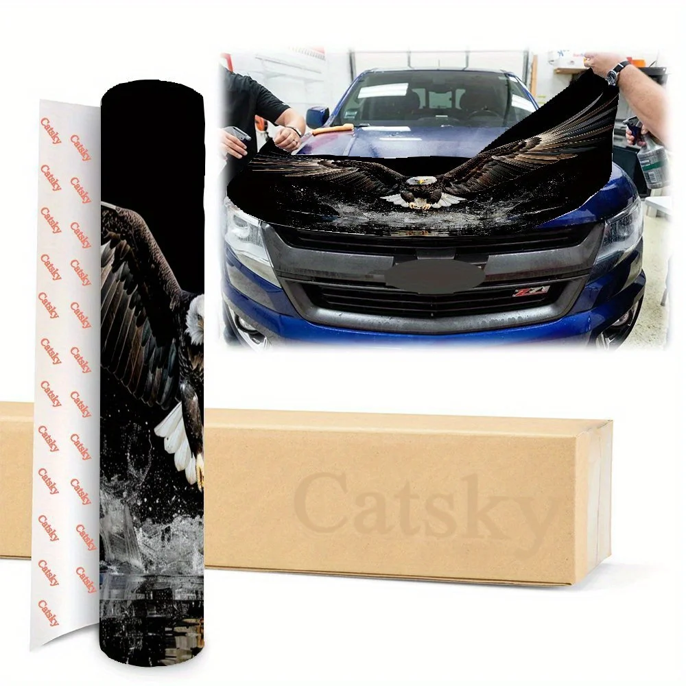The Bald Eagle With Sharp Eyes Car Hood Wrap - PVC Decal Sticker For Trucks, Bonnets & Cars, Universal Fit, Stylish Graphic Desi