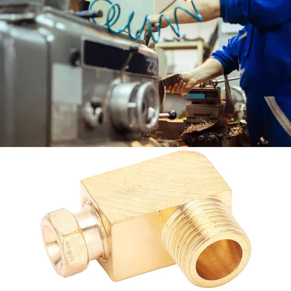 2pcs 90 Degree Elbow Brass Elbow Fitting Fit 4mm 6mm Tube Brass Gold Tone Compression Adapter Universal Fit M10x1 Thread