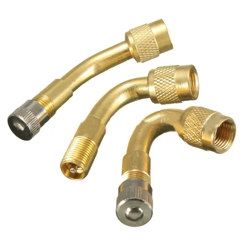 Brass Pneumatic Tire Valve Stem with Extended Adapter Is Suitable for Elbow Auto and Motorcycle Parts 45/90/135 Degree Angle