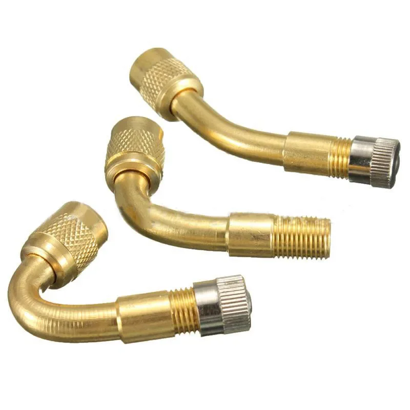 Brass Pneumatic Tire Valve Stem with Extended Adapter Is Suitable for Elbow Auto and Motorcycle Parts 45/90/135 Degree Angle