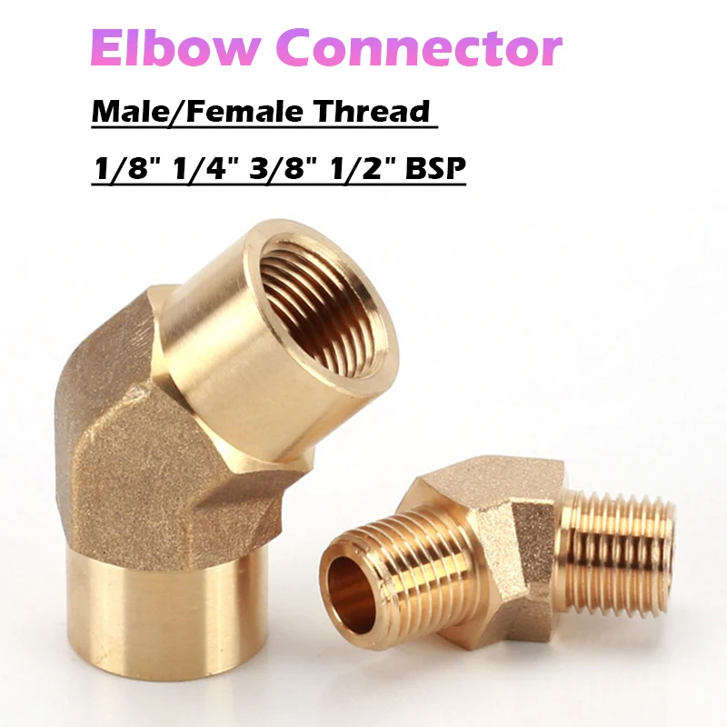 Peijian Bsp Brass Elbow Connector 45 Degree Male/female Thread 1/8" 1/4" 3/8" 1/2" Pipe Fitting Elbow Connector
