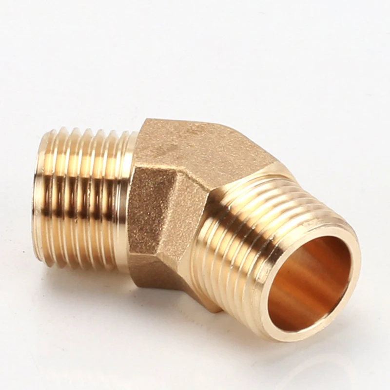 Peijian Bsp Brass Elbow Connector 45 Degree Male/female Thread 1/8" 1/4" 3/8" 1/2" Pipe Fitting Elbow Connector