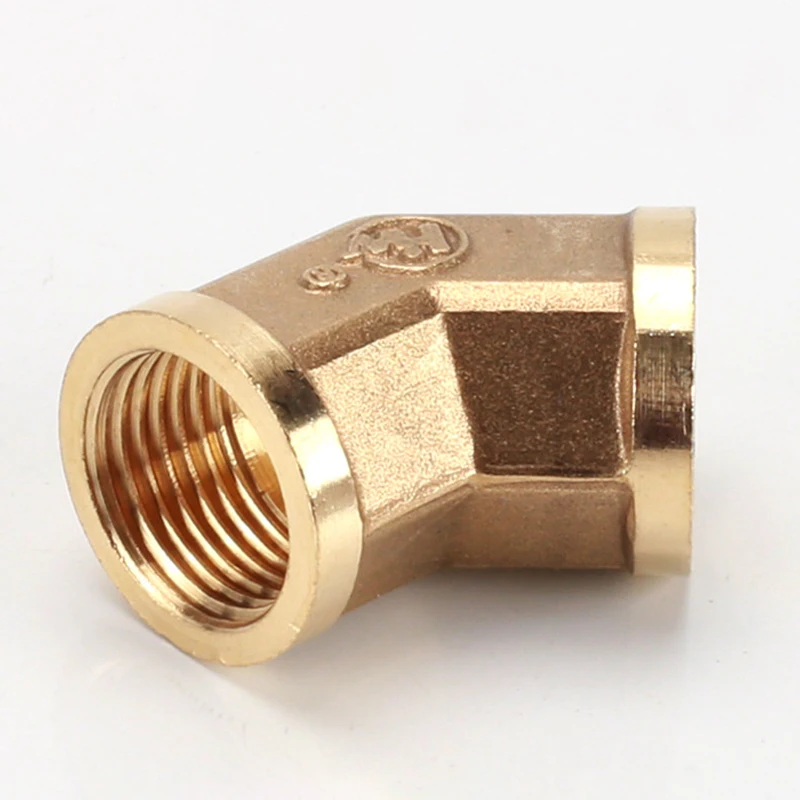 Peijian Bsp Brass Elbow Connector 45 Degree Male/female Thread 1/8" 1/4" 3/8" 1/2" Pipe Fitting Elbow Connector