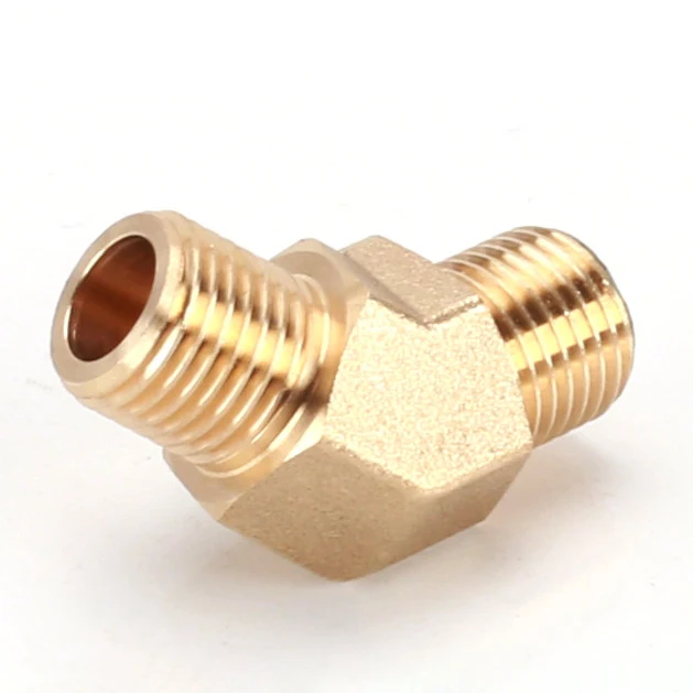 Peijian Bsp Brass Elbow Connector 45 Degree Male/female Thread 1/8" 1/4" 3/8" 1/2" Pipe Fitting Elbow Connector