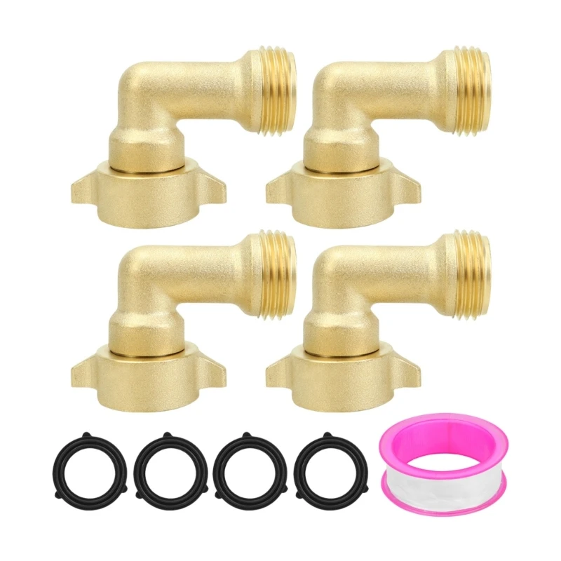 M76E Upgrades Water Hose Elbow Fitting Set, Brass 90 Degree Adapter for Water Use
