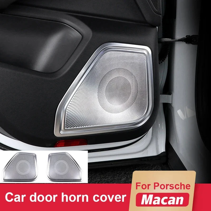For Porsche Macan Stainless Steel Car Door Speaker Cover Horn Decorative Cover Interior Modification And Upgrade Accessories