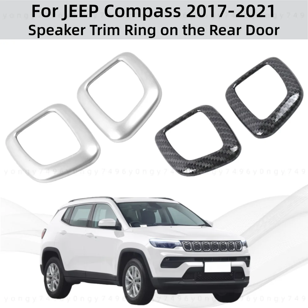 Car Upgrade Speaker Trim Ring on the Rear Door For JEEP Compass 2017 2018 2019 2020 2021 Modification Decoration Accessories