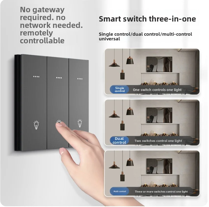 Tuya Bluetooth Mesh Smart Switch App Remote Control Voice Control No Network Required Hotel Home Zero Fire Edition Smart Switch