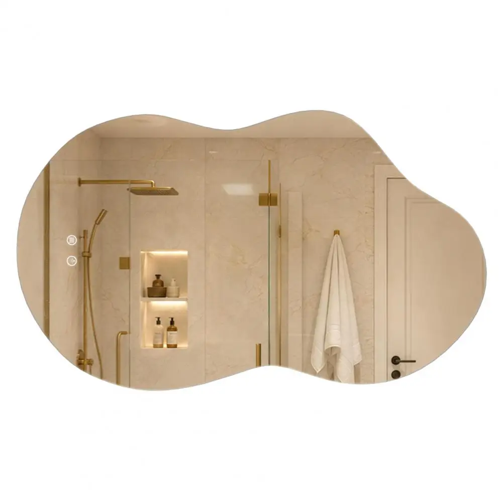 Cloud Shape Lighted Bathroom Mirror, Anti‑Fog Touch Control 3‑Color Dimmable Vanity Mirror, Wall Mounted Backlit Makeup Mirror