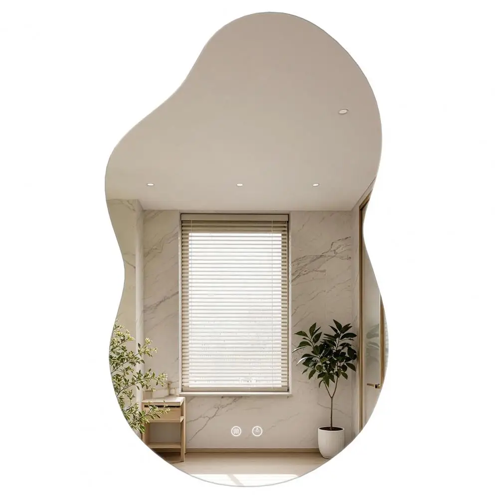 Cloud Shape Lighted Bathroom Mirror, Anti‑Fog Touch Control 3‑Color Dimmable Vanity Mirror, Wall Mounted Backlit Makeup Mirror