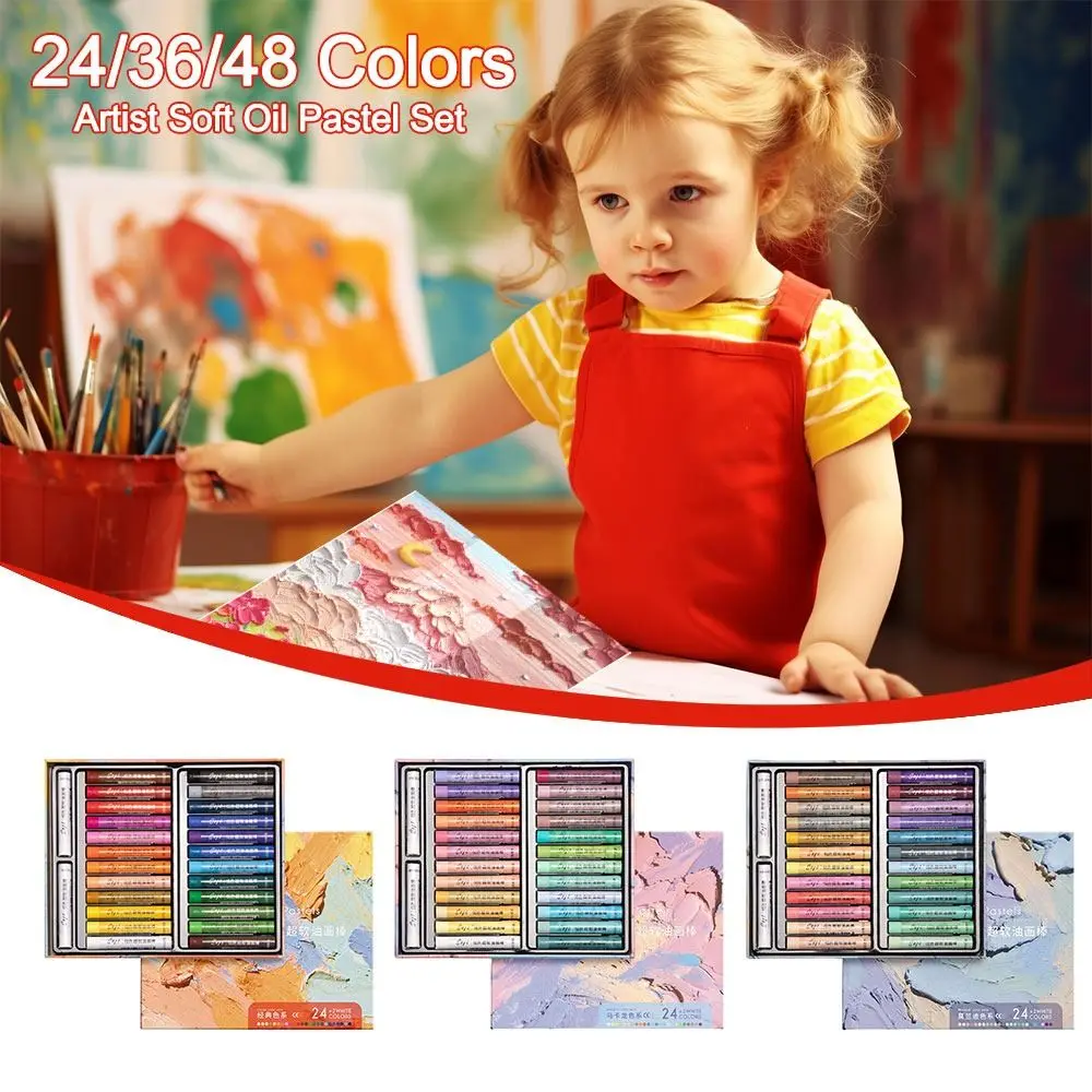 Gifts 24/36/48 Colors Artist Soft Oil Pastel Set Professional Safety Painting Stick Graffiti Art Crayons Art Supply