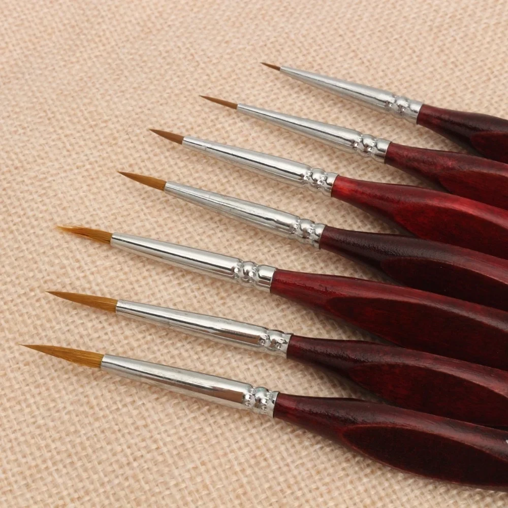 7Pcs Paint Brush Set Professional Sable Hair Art Nail Painting Drawing es    Pen