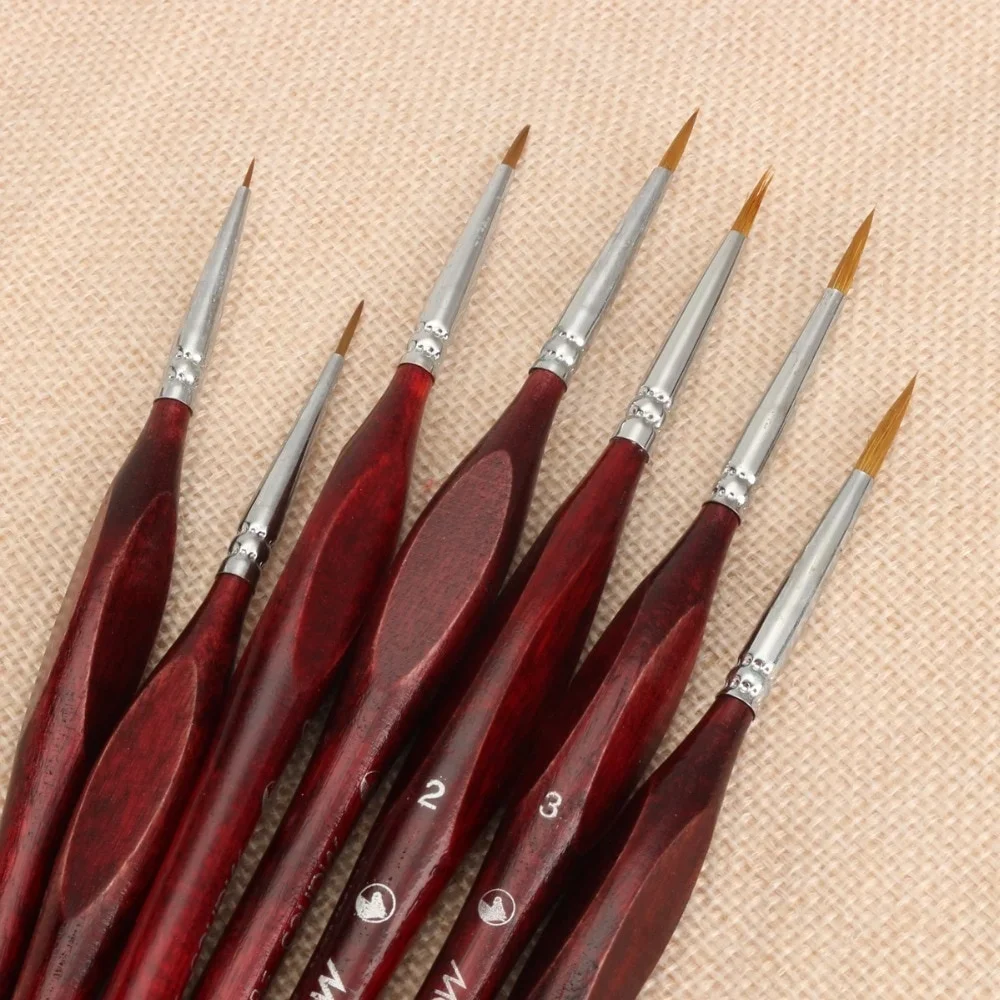 7Pcs Paint Brush Set Professional Sable Hair Art Nail Painting Drawing es    Pen