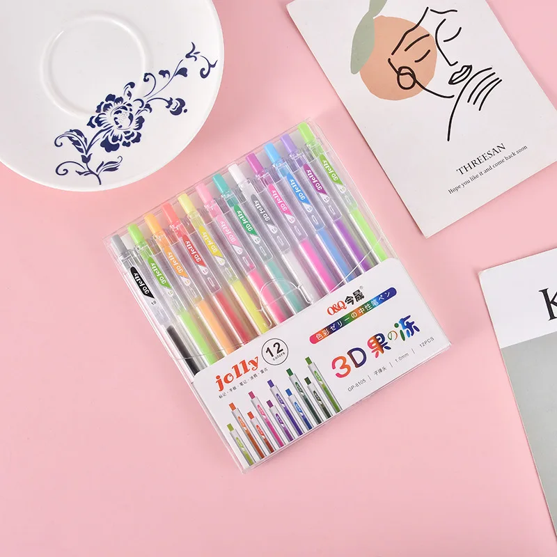 3D Three-dimensional Jelly Pen Color Gel Pen Student Cute Pen DIY Multi-color Painting Pen Graffiti Ceramic Metal Glass Nail Pen