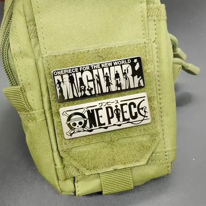 One Piece Anime Peripheral Skull Velcro Badge Creative Cartoon Metal Texture Badge Outdoor Backpack Decoration Morale Badge Gift