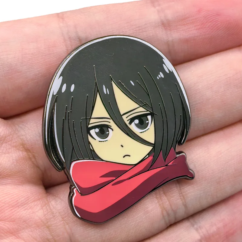 Attacking Giants Metal Brooch Mikasa Ackermann Backpack Decoration Badge Pins Y2k Fashion Toys Anime Cartoon Frind Kawaii Cute