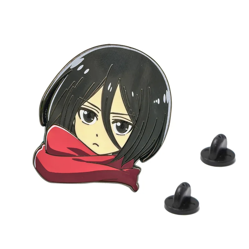 Attacking Giants Metal Brooch Mikasa Ackermann Backpack Decoration Badge Pins Y2k Fashion Toys Anime Cartoon Frind Kawaii Cute
