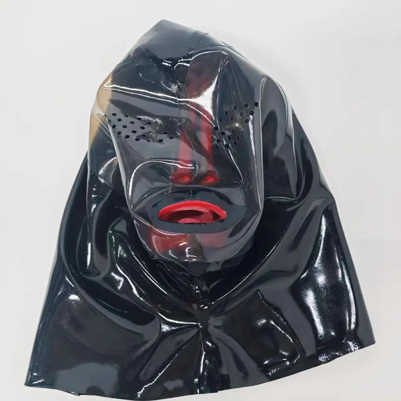 Latex face mask and latex head cover, with a back zipper, customizable,