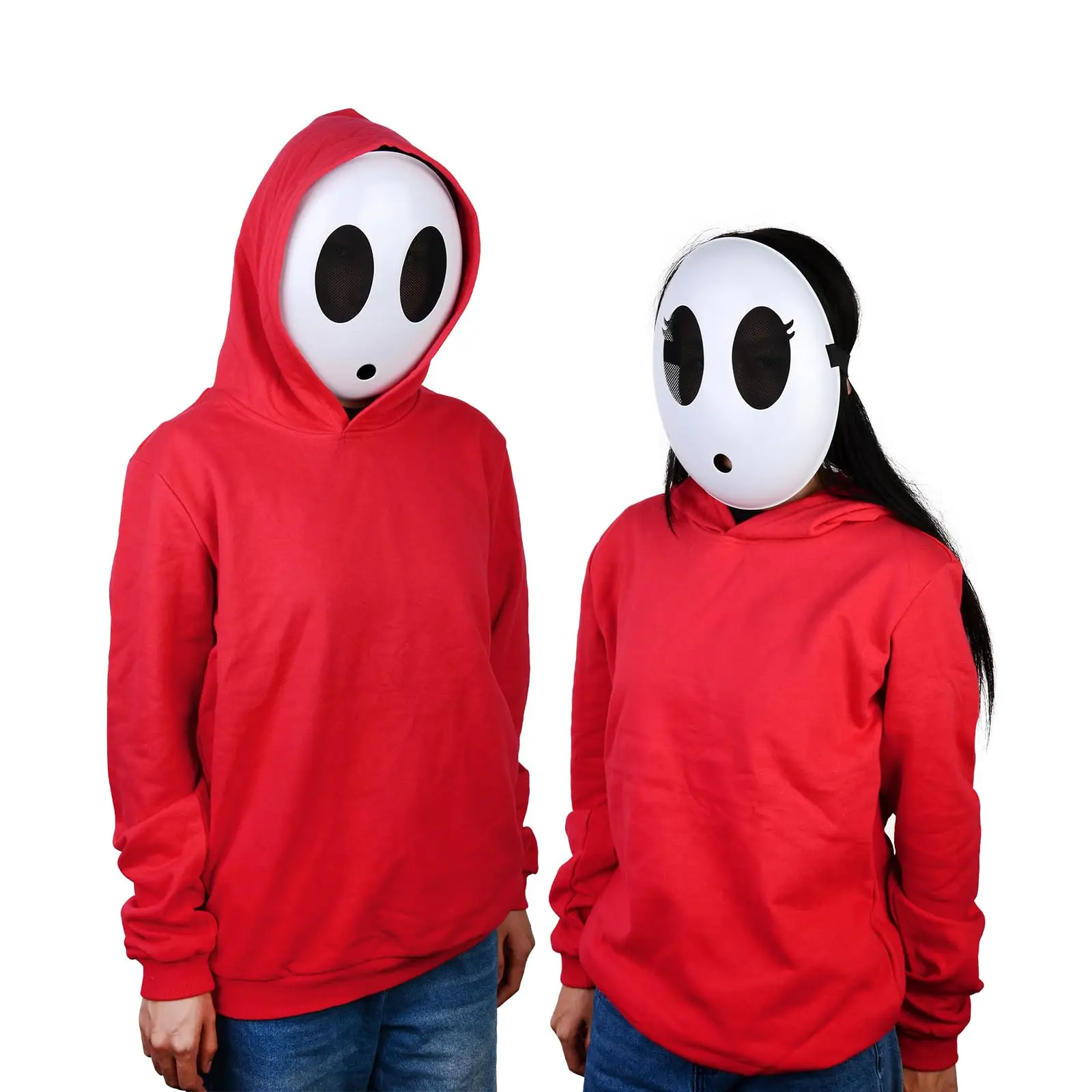 Game Super Luigi Bros Shy Guy Mask Creative Halloween Terror Personality Cosplay Unisex Adult Full Face White Masquerade Prop