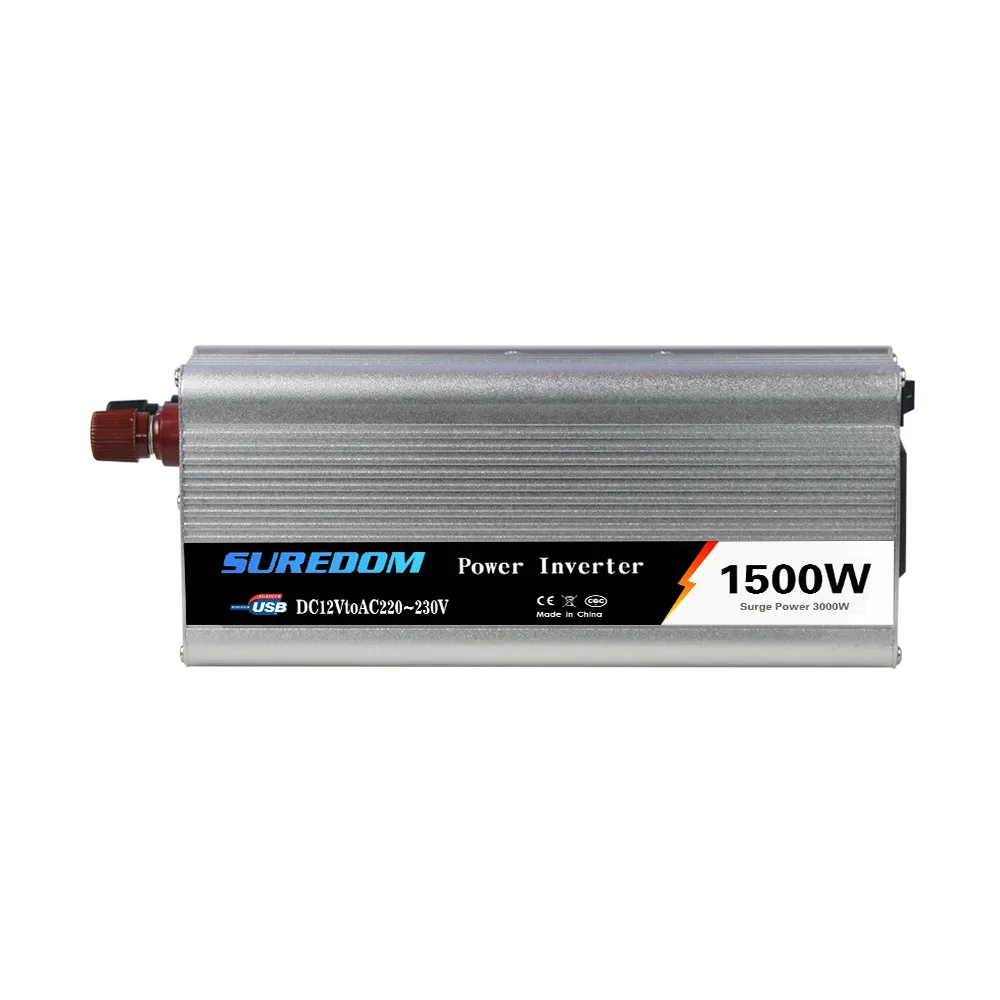 12V to 110/220V Converter with USB Fast Charging Port Dual AC Outlet for Laptop, Vehicles, Camping (LED Display)