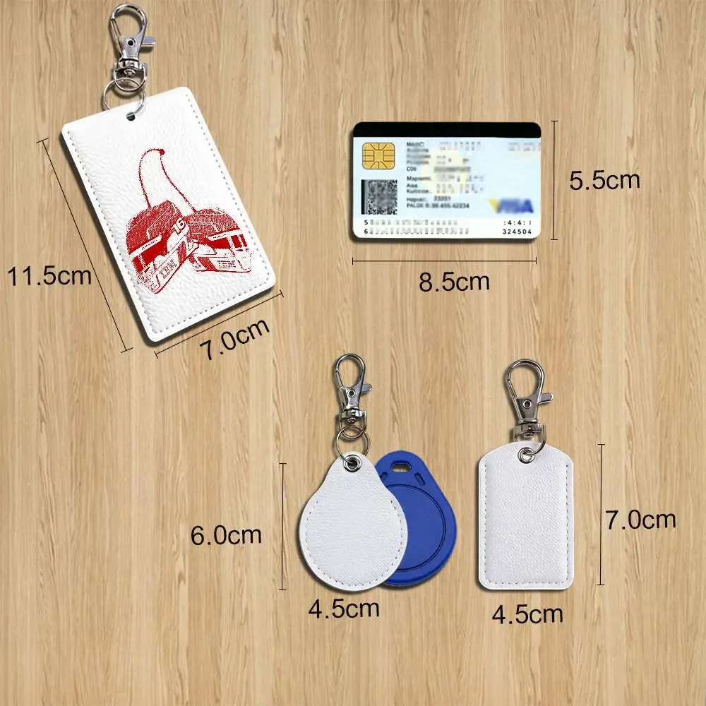 Red handsome hero Charles Leclerc Card Holder With Keychain Executive Protection For Bank Credit Subway Bus Case