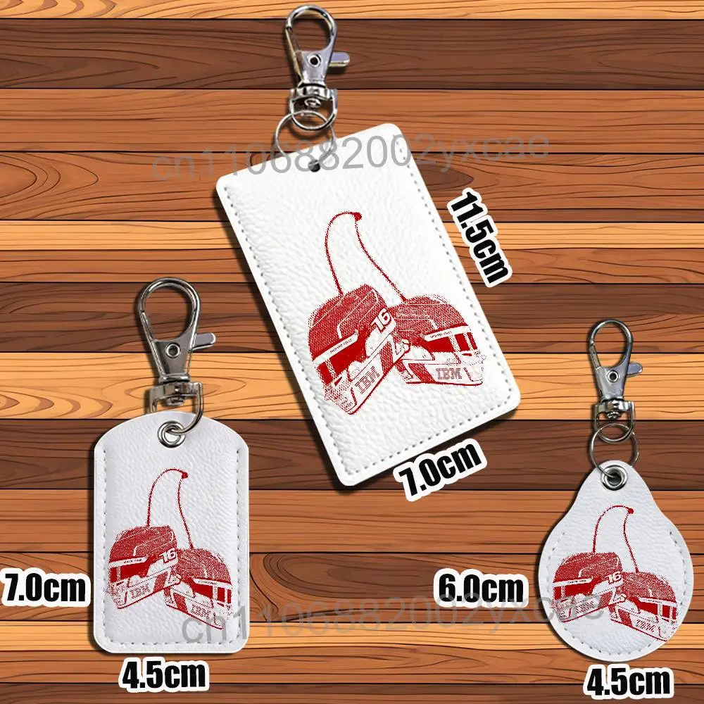 Red handsome hero Charles Leclerc Card Holder With Keychain Executive Protection For Bank Credit Subway Bus Case