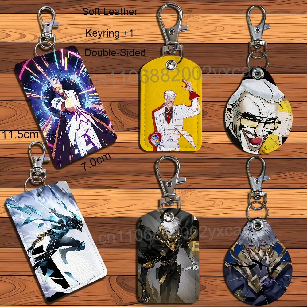 Ghostblade E-Soul To Be Hero X Leather Card Holder with Exquisite Keychain purpose Case for Metro ID Access Control Card Badge