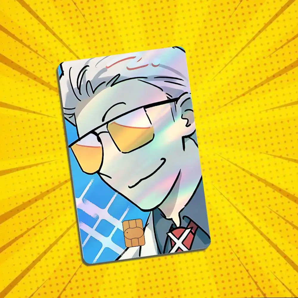 E-Soul Mecha style Hero X Laser shimmer Name Card Sticker Decorate Bank Card Couple Student Study Supplies Decals Patch