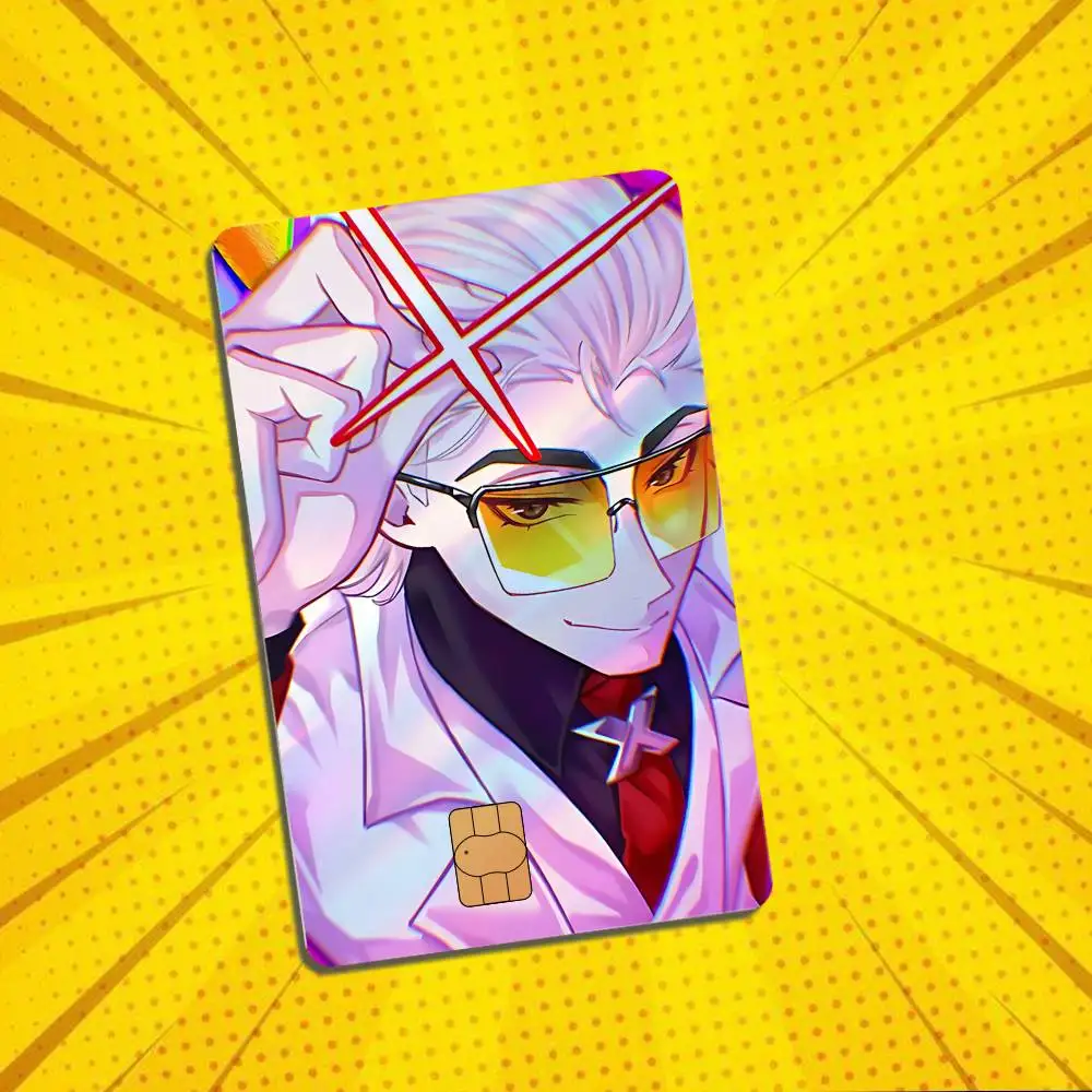 E-Soul Mecha style Hero X Laser shimmer Name Card Sticker Decorate Bank Card Couple Student Study Supplies Decals Patch