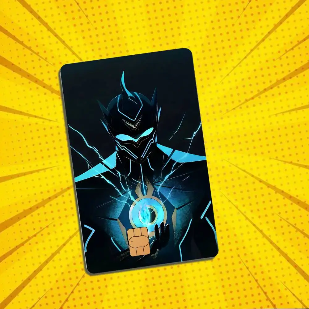 E-Soul Mecha style Hero X Laser shimmer Name Card Sticker Decorate Bank Card Couple Student Study Supplies Decals Patch