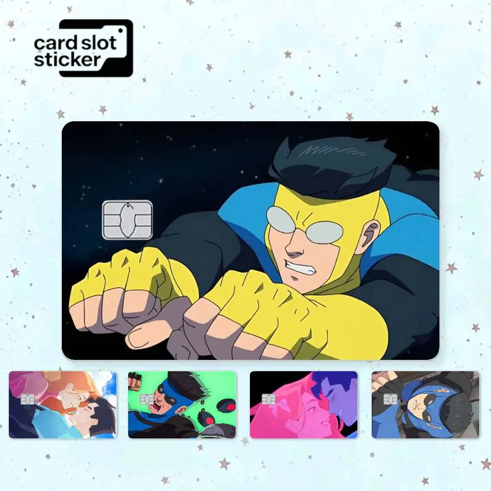 S-Super H-Hero Invincible  Credit Card HD Stickers Game Card Decal Small Chip Waterproof Sticker Gift