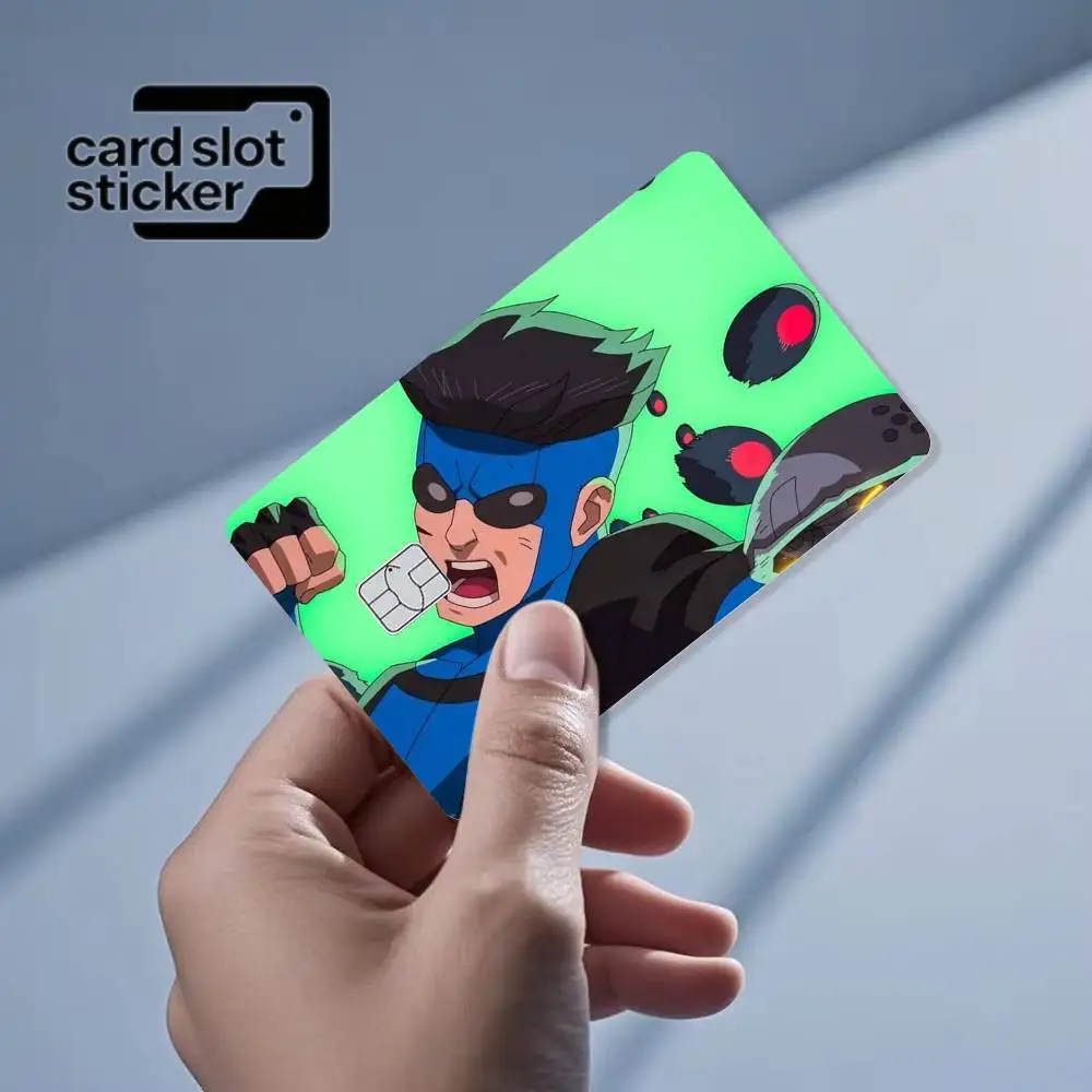 S-Super H-Hero Invincible  Credit Card HD Stickers Game Card Decal Small Chip Waterproof Sticker Gift
