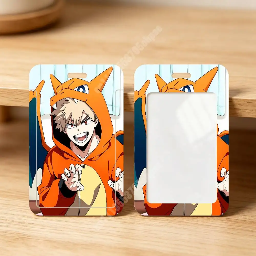 MHA Bakugou Katsuki H-Hero A-Academia Plastic Card Holder Worker ID Card Clear Transparent Employee Visitor Pass