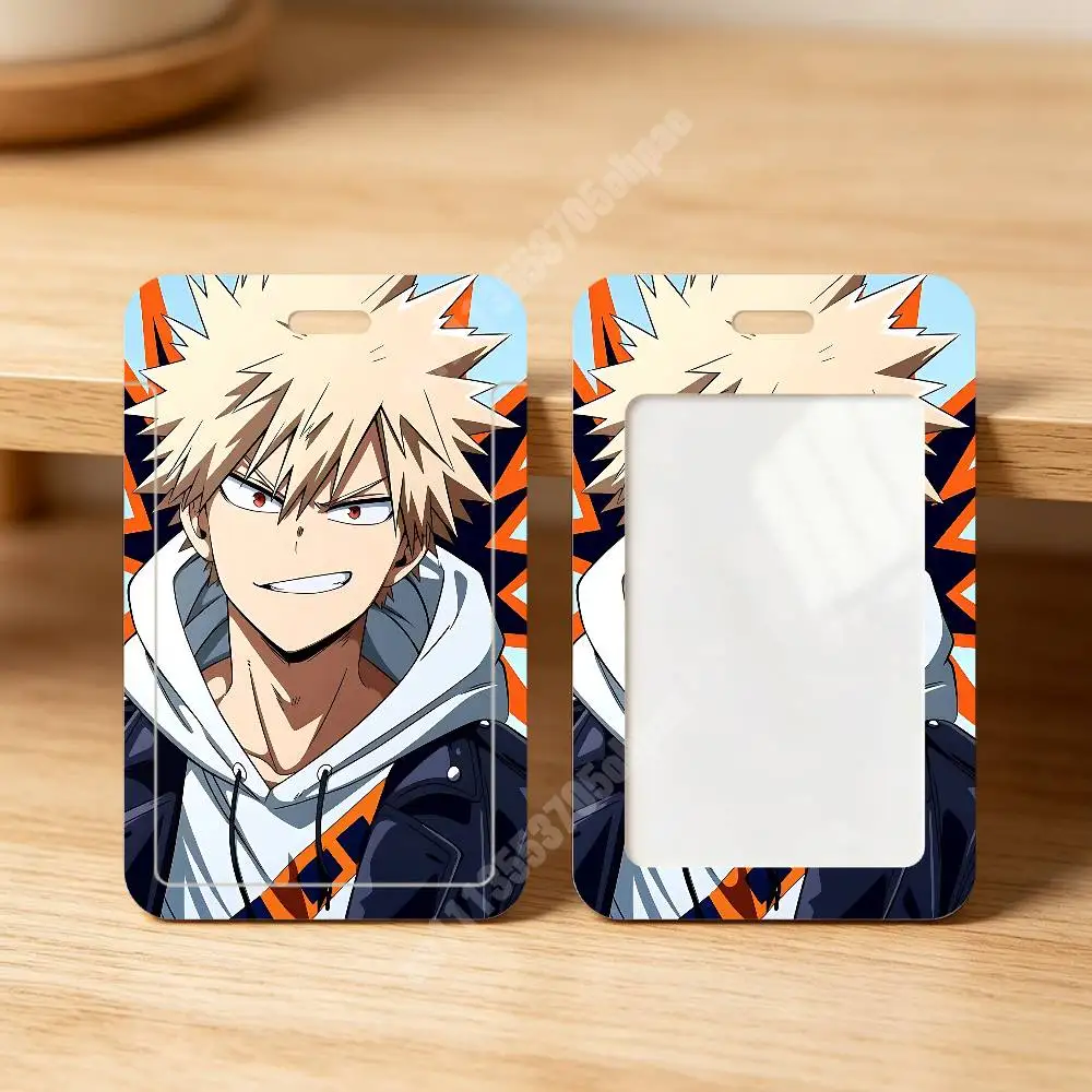 MHA Bakugou Katsuki H-Hero A-Academia Plastic Card Holder Worker ID Card Clear Transparent Employee Visitor Pass