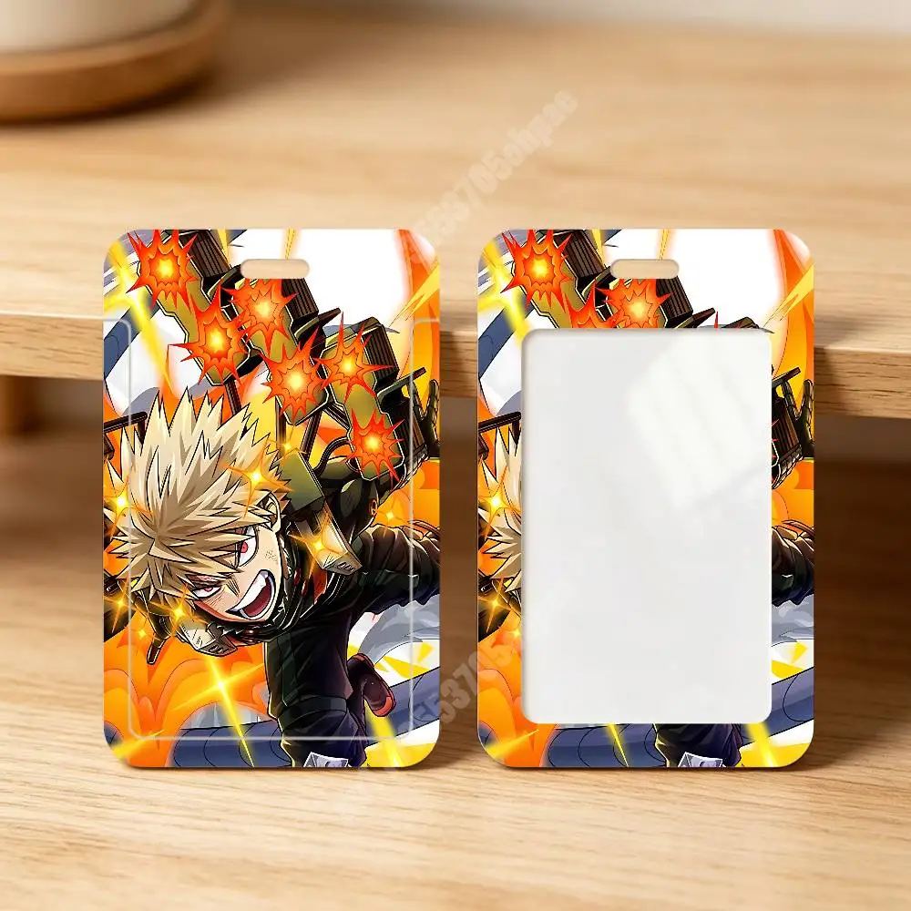 MHA Bakugou Katsuki H-Hero A-Academia Plastic Card Holder Worker ID Card Clear Transparent Employee Visitor Pass