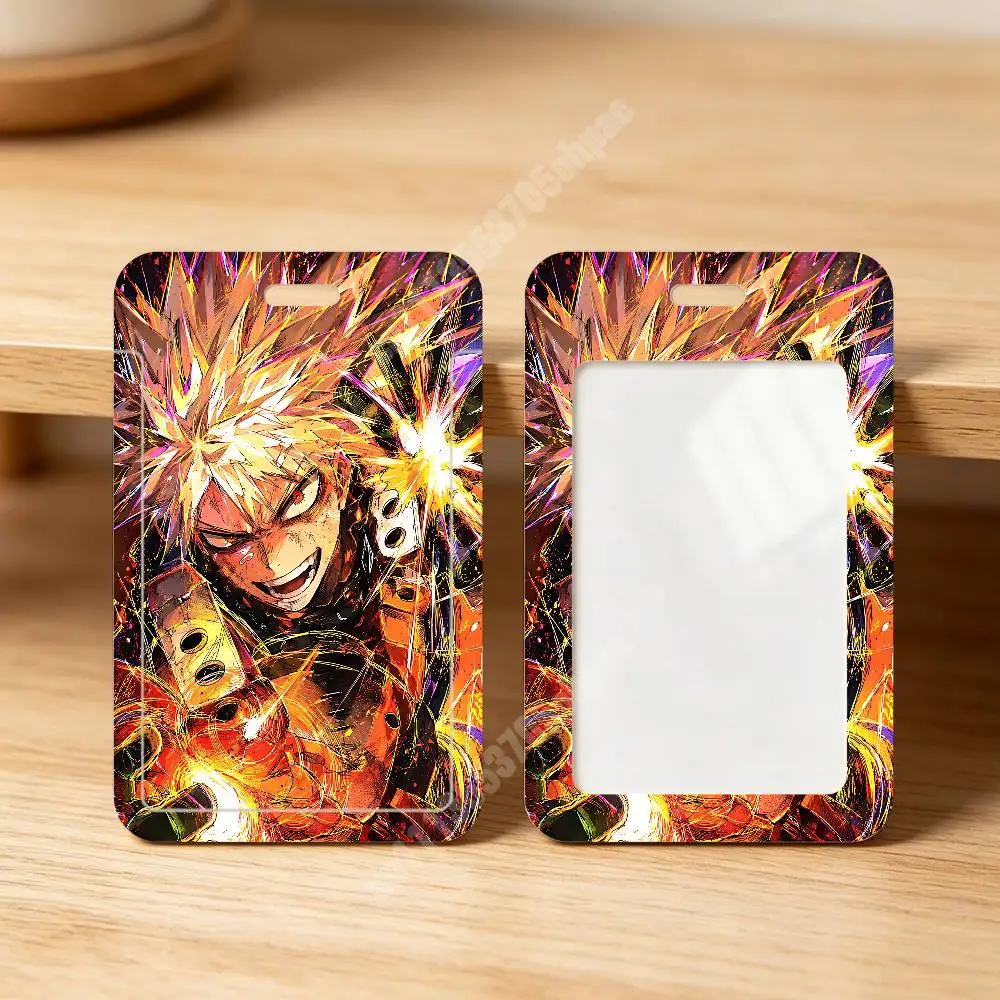 MHA Bakugou Katsuki H-Hero A-Academia Plastic Card Holder Worker ID Card Clear Transparent Employee Visitor Pass