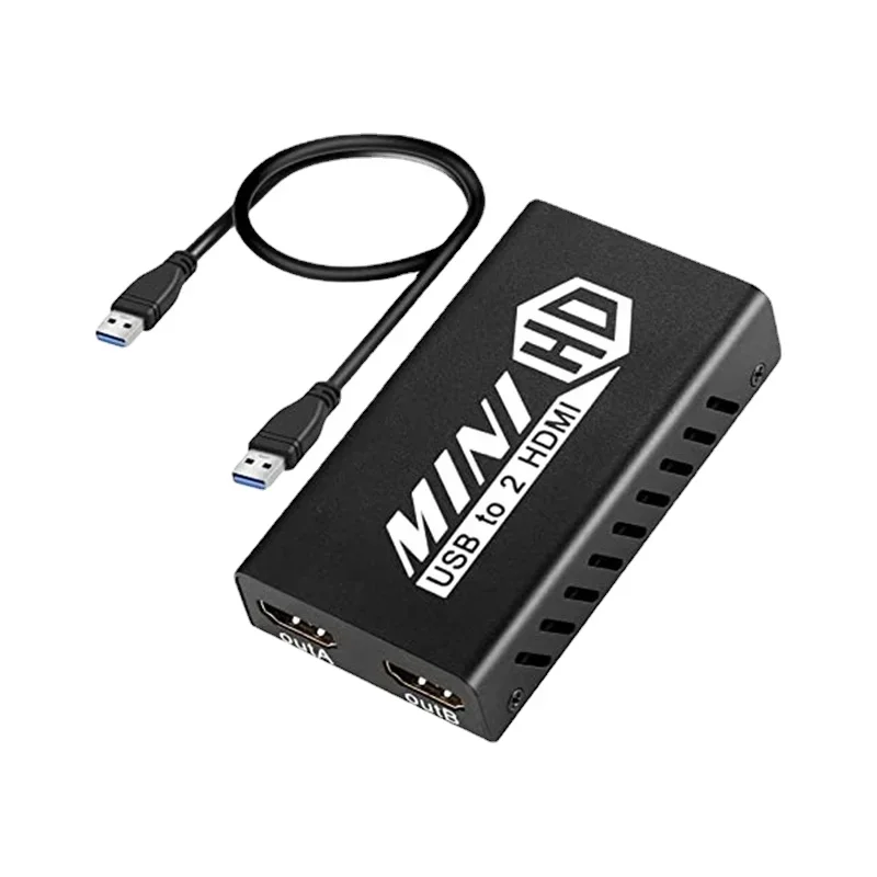 New USB 3.0 To Dual HDMI Adapter | USB To 2 HDMI High Definition Converter | Laptop External Display Expansion