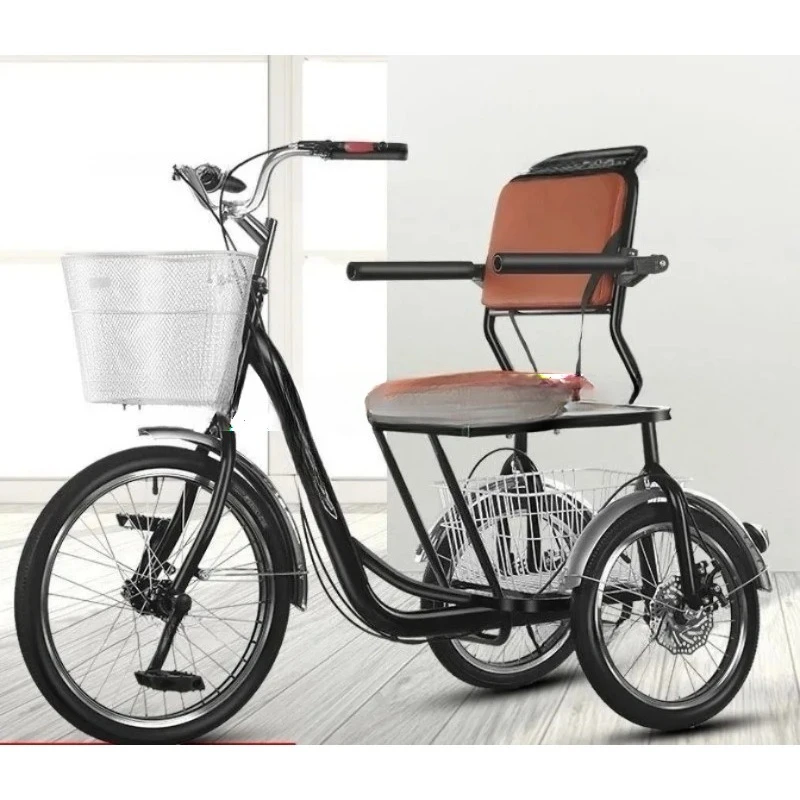 Suitable for Tricycle Adult Pedal Three Wheel Bike for Seniors Outdoor Fitness Ride
