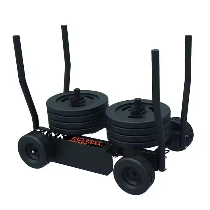 Gym Home Fitness Strength Training New Steel Power Tank Sled Push Workout Gym Machines Prowler Weight Sled With Wheels