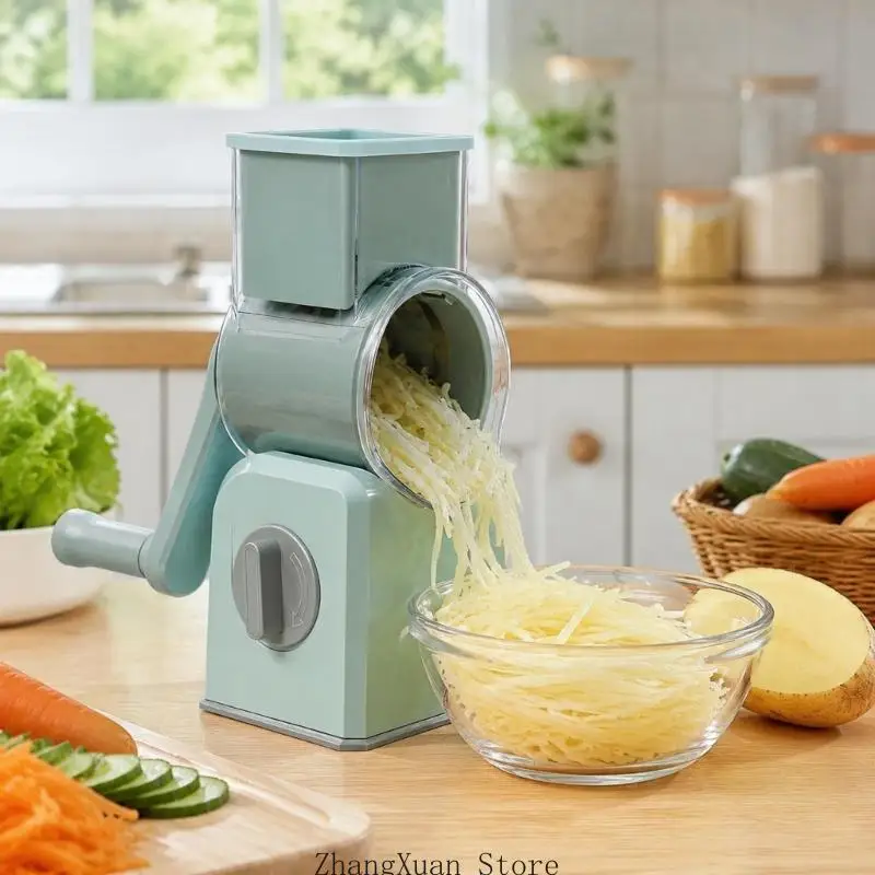 Hand Turn Drum Grater Cutter with 5 Drum Set for Vegetable Cutting 3XUF