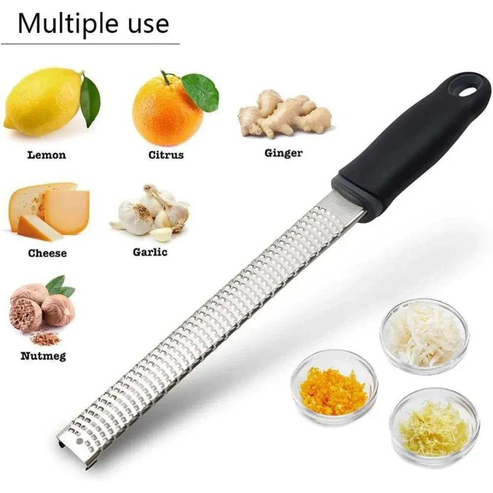 Stainless Steel Lemon Tool Grater Multi-functional Cheese Shredder Kitchen Tool Hand-held Stainless Steel Slicer Non-Slip Grip