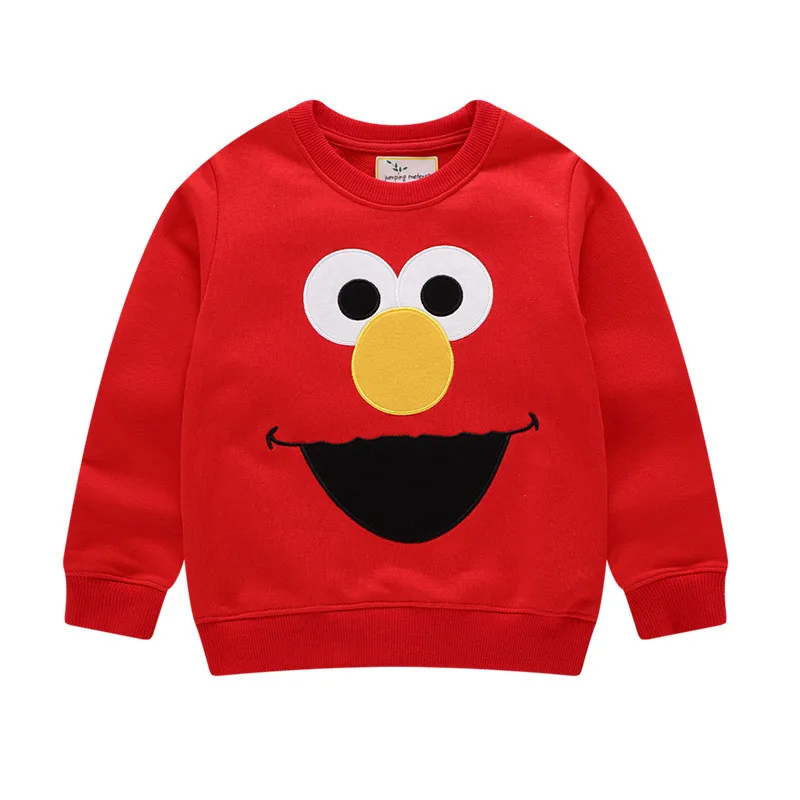5-7T New Autumn Blue Elmo Sweatshirts Baby Boy Girls Cartoon Shirts Fashion Clothing Long Sleeve Hoody Boys Girls Tops