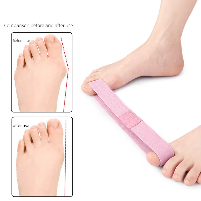 1-2Pcs Tensile Tape Hallux Valgus Of Foot Corrective Training Exerciser Belt Toe Separator Thumb Elastic Band Foot Care Tools