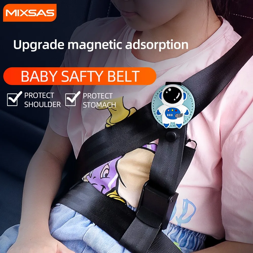 MIXSAS Car Child Seat Belt Retainer Adjustment&Fixation Car Anti-stroke Correction Tape Buckle Seatbelt Adjuster Limiter for Kid